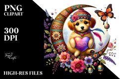 Boho Puppy Watercolor PNG Product Image 2