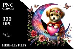 Puppy Boho Moon PNG Product Image 2