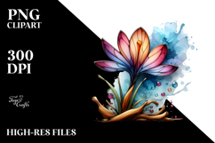 Abstract Crocus Watercolor Splash | Sublimation | Clipart Product Image 2