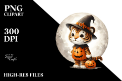 Cute Tiger on Moon PNG Product Image 2