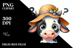 Vibrant Cow Big Eyes | Sublimation | Clipart Product Image 3