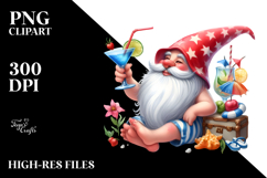 Whimsical Gnome Drinking Cocktail PNG Product Image 2