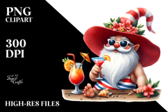 Whimsical Gnome Drinking Cocktail PNG Product Image 2