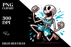 Jumping Cartoon Skeleton, High-Quality PNG Product Image 2