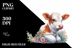 Baby Cow in Italian Piazza PNG Product Image 3