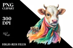 Baby Cow in Italian Piazza PNG Product Image 1