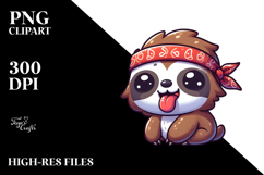 Innocent Sloth with Bandana PNG Product Image 2