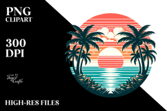Retro Tropical Sunset PNG Product Image 2
