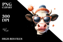 Funny Cow with Sunglasses PNG Product Image 2
