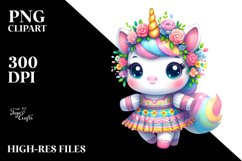 Baby Unicorn in Folk Dancer&#039;s Costume PNG Product Image 1