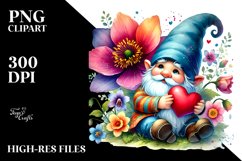Gnome Flower Sitting PNG Product Image 2
