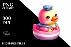 Sitting Sailor, Cute Baby Duck | Sublimation | Clipart Product Image 1