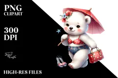Cute Baby Polar Bear PNG Product Image 2