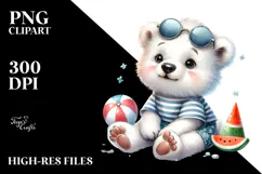 Cute Baby Polar Bear PNG Product Image 2
