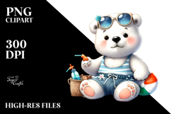 Cute Baby Polar Bear Beachwear PNG Product Image 2