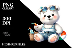 Cute Baby Polar Bear Beachwear PNG Product Image 2