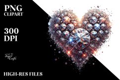 Diamond Material Heart PNG Product Image 2