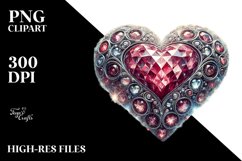 Diamond Material Heart PNG Product Image 2