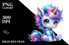 Baby Unicorn with Cool Haircut, Funny PNG Product Image 2