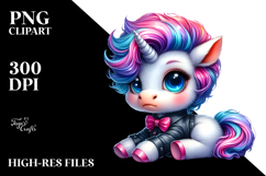 Baby Unicorn with Cool Haircut, Funny PNG Product Image 2
