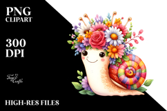 Flower Crown Decorated Colorful Snail | Sublimation | Product Image 2