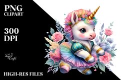 Baby Unicorn in Minuet Dancer&#039;s Outfit PNG Product Image 3