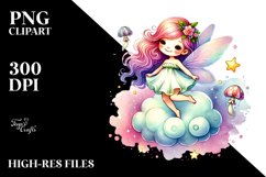 Colorful Fairy on Cloud PNG Product Image 2