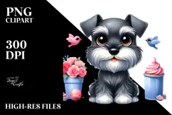Happy Baby Miniature Schnauzer PNG Product Image 2