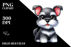 Watercolor Miniature Schnauzer PNG Product Image 2