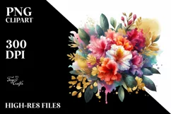 bouquet,Rhododendron Splash Clipart Product Image 1