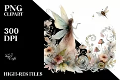 Washed Watercolor Whimsical Fairy, Transparent PNG Product Image 1