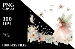Washed Watercolor Whimsical Fairy, Transparent PNG Product Image 2