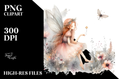 Washed Watercolor Whimsical Fairy, Transparent PNG Product Image 2