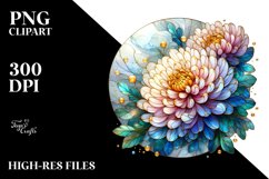 Stained Chrysanthemum with Golden Insertions | Sublimation Product Image 3