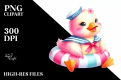 Sitting Sailor, Cute Baby Duck | Sublimation | Clipart Product Image 3