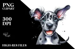 Watercolor Baby Great Dane PNG Product Image 2