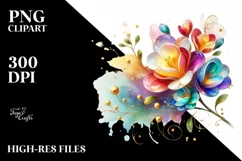 Watercolor Luxury Flower Love Splash Clipart Product Image 1