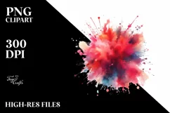 Colorful Redish Watercolor Splash Clipart Product Image 3