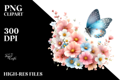 Cute Butterfly of Spring Flowers, Transparent PNG Product Image 2