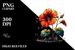 Wooden Nasturtium Splash | Clipart Product Image 3