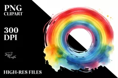Colorful Watercolor Rainbow | Sublimation | Clipart Product Image 3