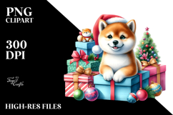 Colorful Baby Shiba Inu with Gifts, Transparent PNG Product Image 2