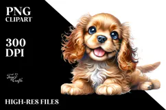 Watercolor Baby Cocker Spaniel, Vibrant PNG Product Image 2