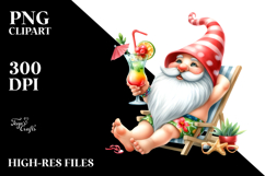Whimsical Gnome Drinking Cocktail PNG Product Image 2