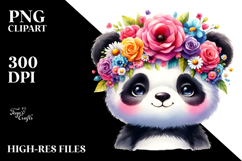 Adorable Panda Flower Crown | Clipart Product Image 2