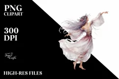 Washed Watercolor Whimsical Fairy PNG Product Image 3