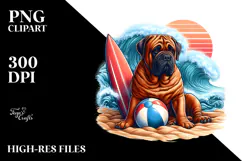 Bullmastiff Sitting in Sand Watercolor Illustration | Product Image 2