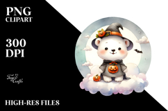 Cute Polar Bear on Cloud PNG Product Image 2