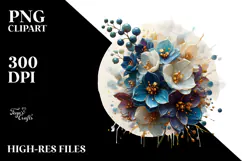 Abstract Glossy Delphinium Made of , PNG Product Image 2