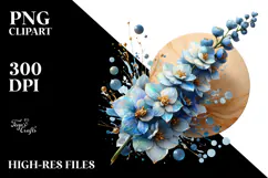 Abstract Glossy Delphinium Made of , PNG Product Image 2
